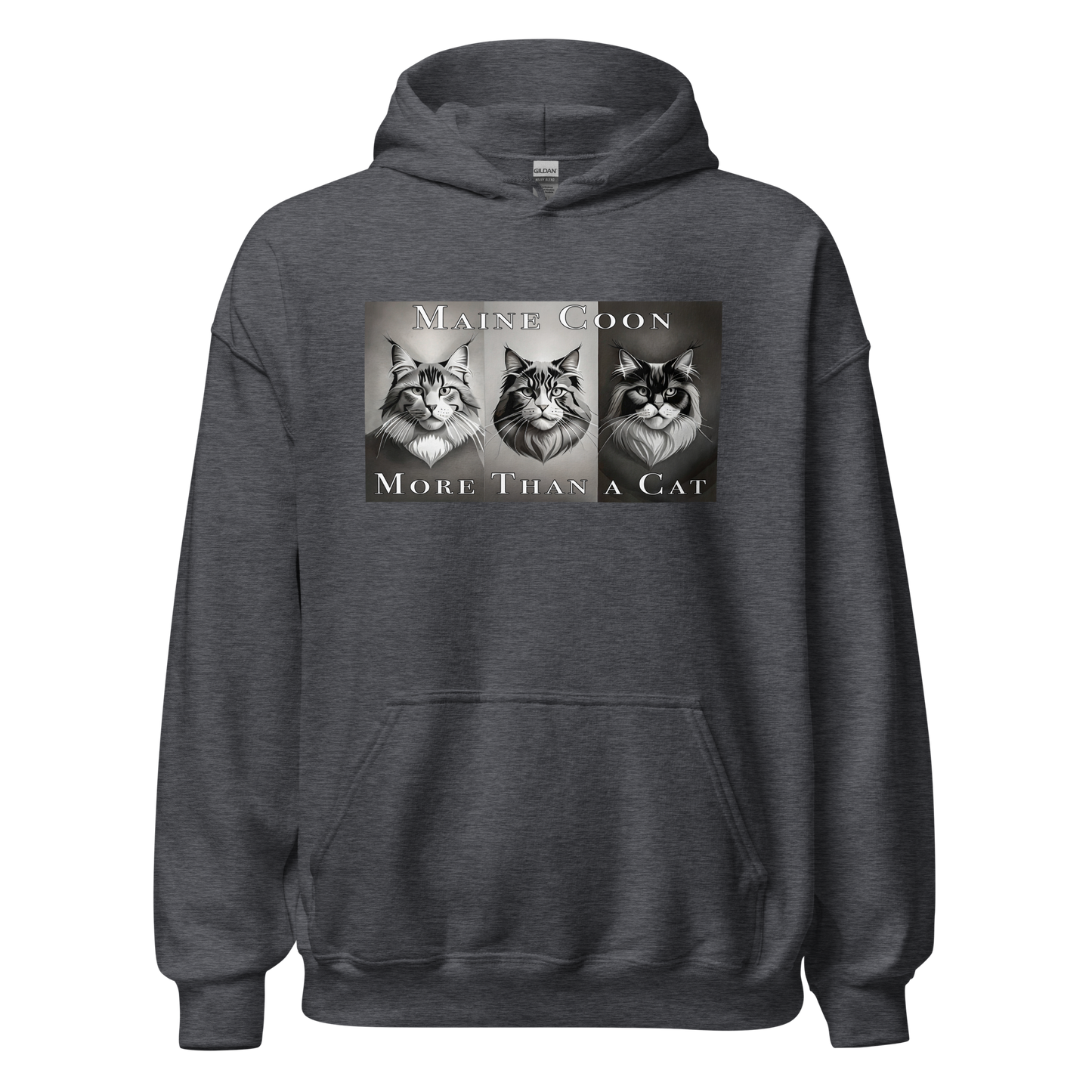 Unisex Hoodie - Maine Coon - 3 cats front print