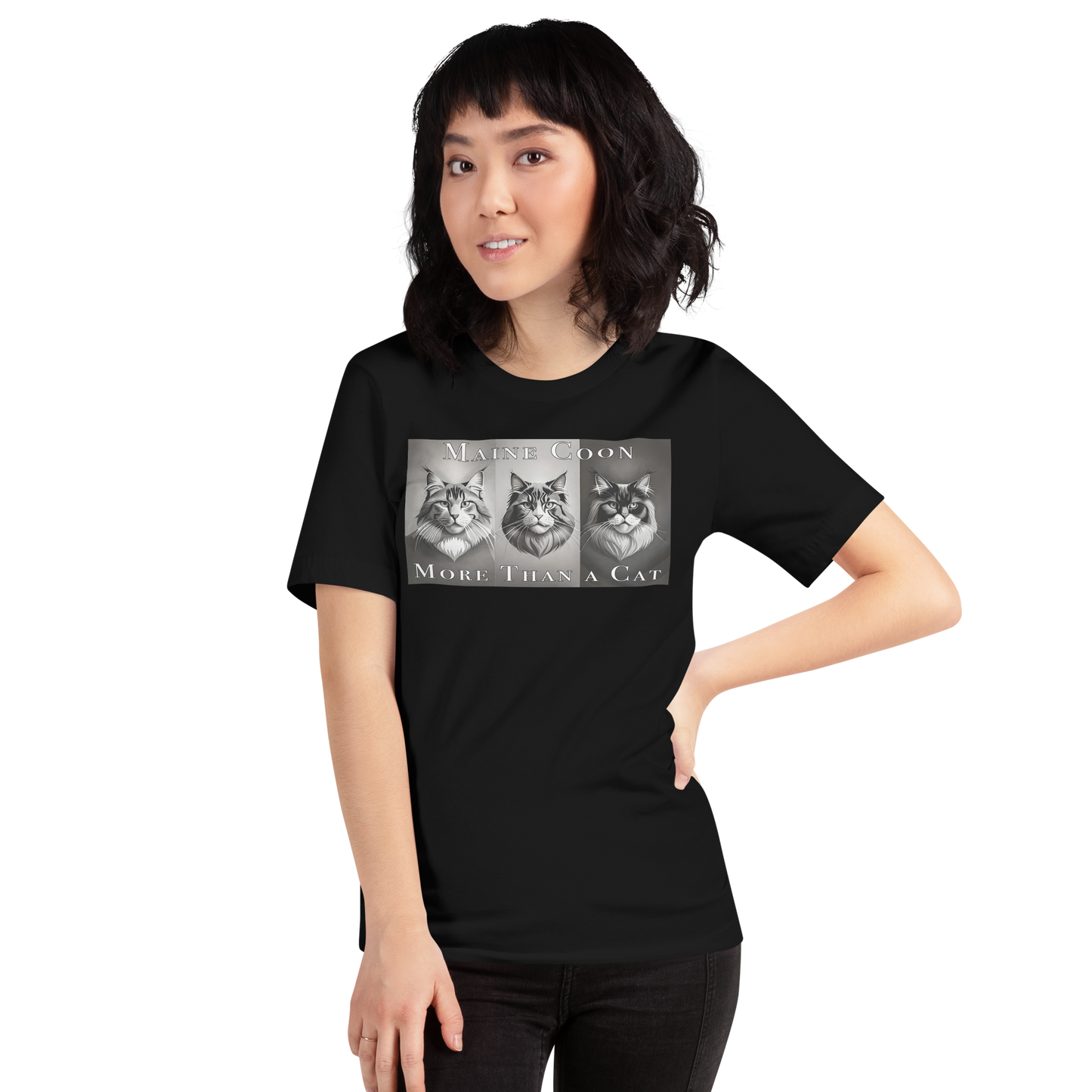 Unisex T-Shirt Maine Coon - 3 cats front print