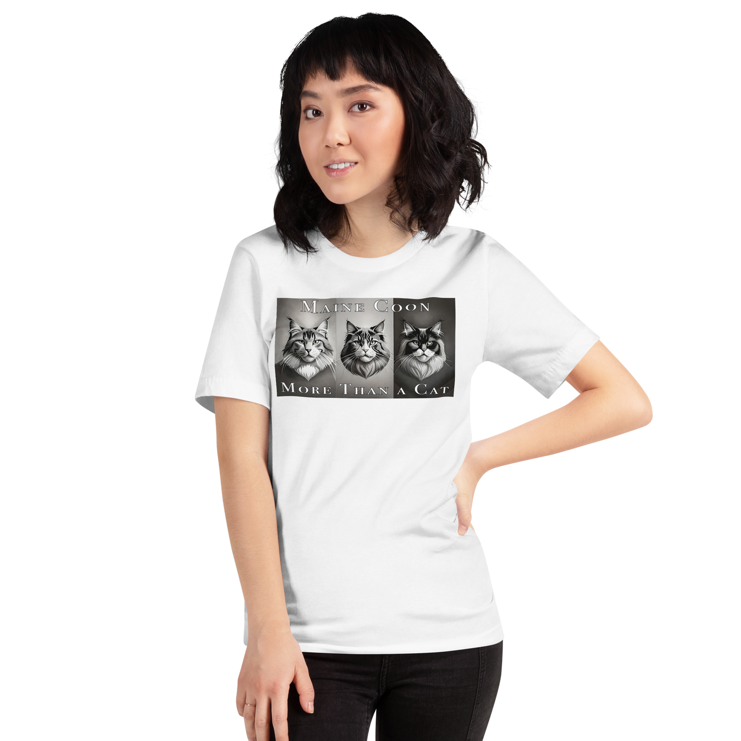 Unisex T-Shirt Maine Coon - 3 cats front print