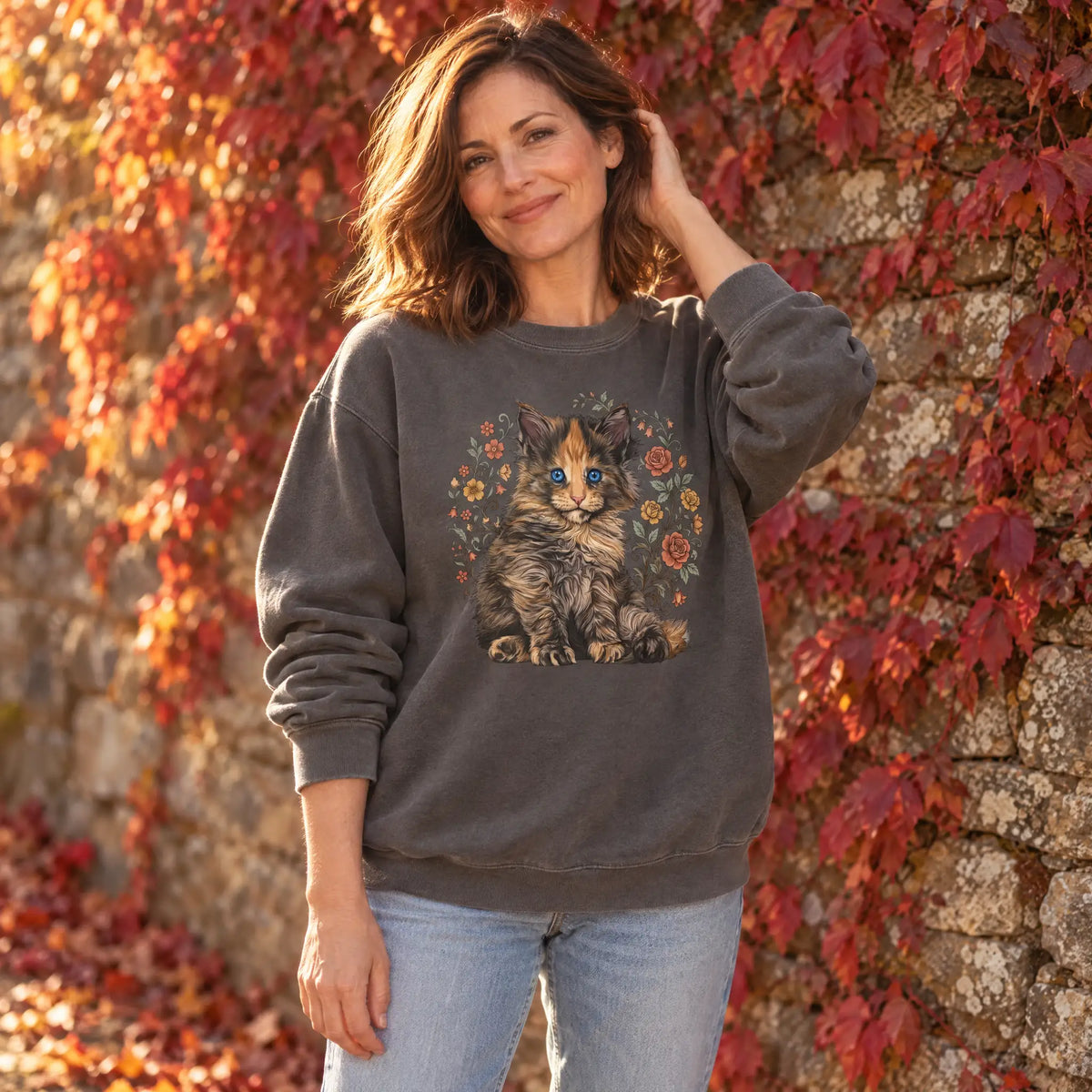 Flame in Bloom - Women's garment-dyed sweatshirt