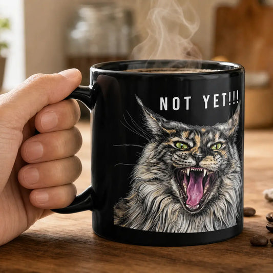 Not yet - Black Glossy Mug