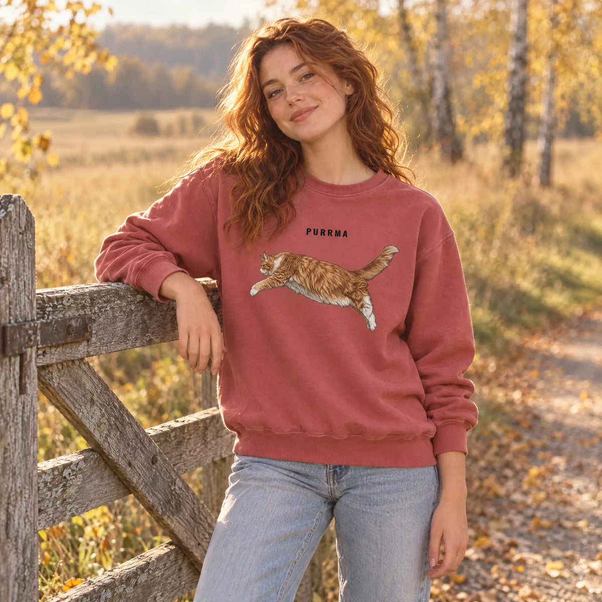 Women's garment-dyed sweatshirt - Purrma
