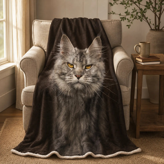 Zara's Golden Gaze · Premium Sherpa Blanket