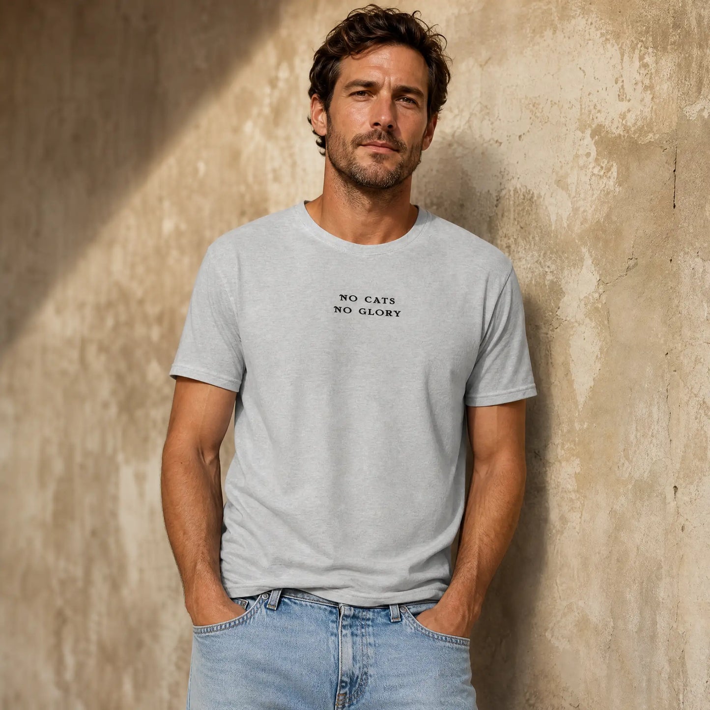 Men's T-Shirt - "No Cats No Glory" embroidery