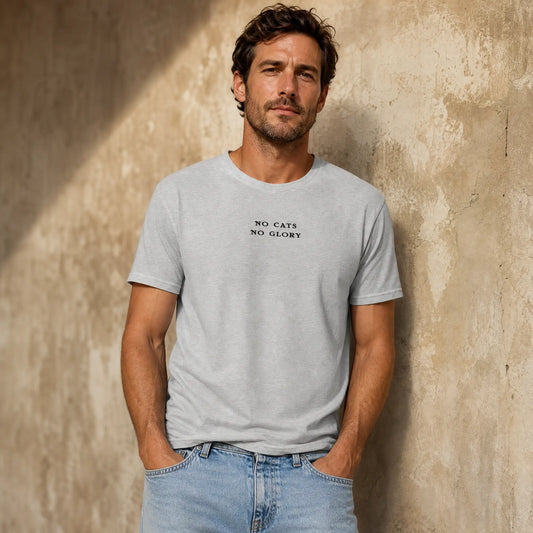 Men's T-Shirt - "No Cats No Glory" embroidery