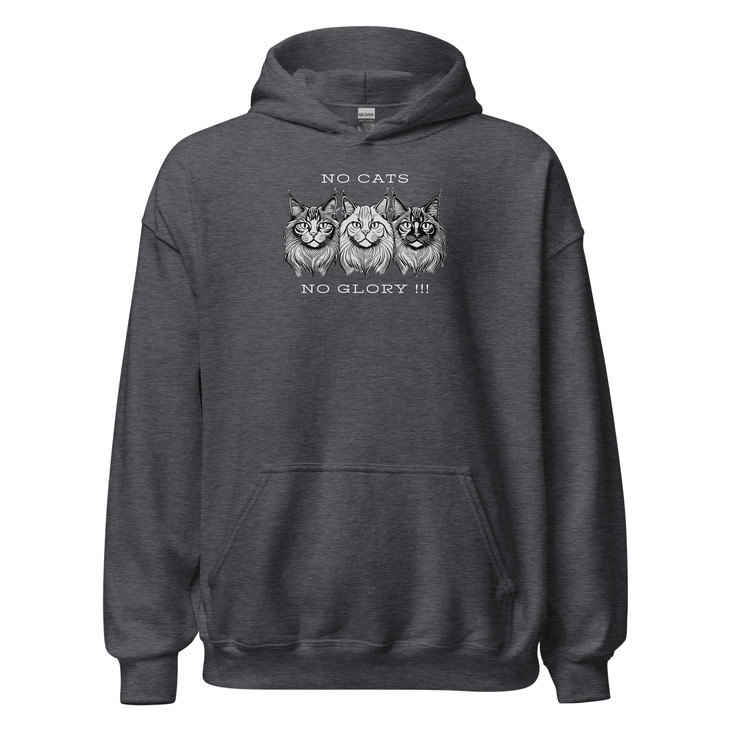 Unisex Hoodie - "No Cats No Glory"  3 cats front print