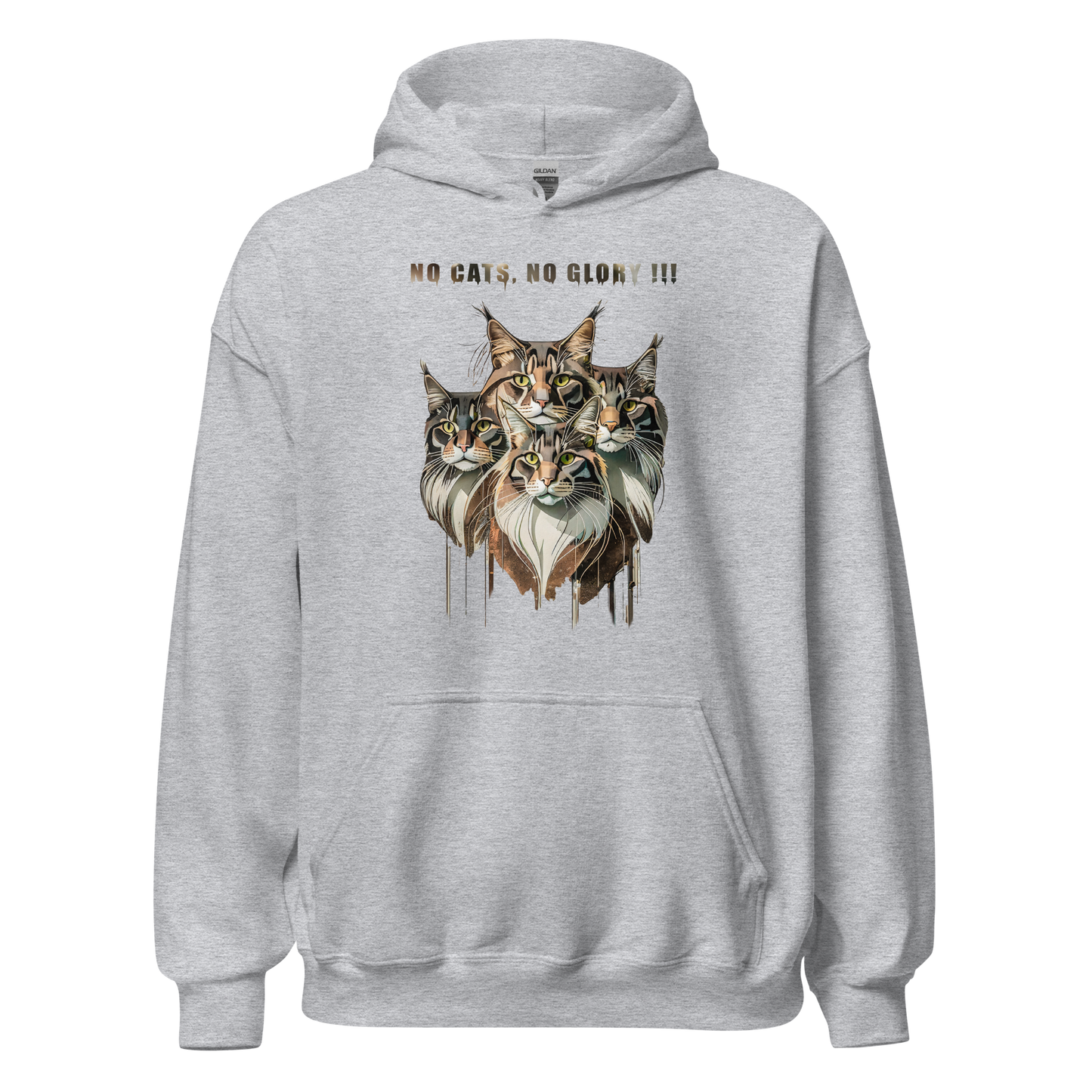 Unisex Hoodie - "No Cats No Glory"  4 MCO front print