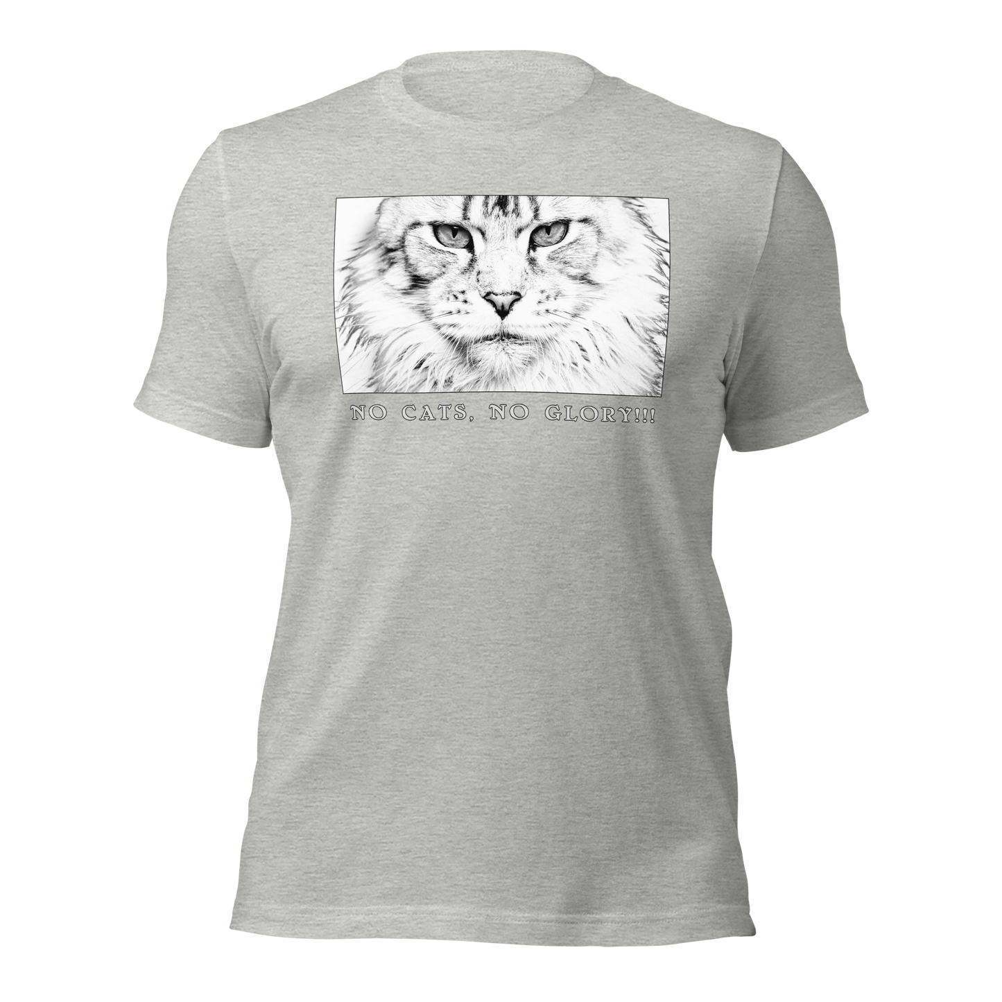 Unisex T-Shirt- "No Cats No Glory" Verona front print.