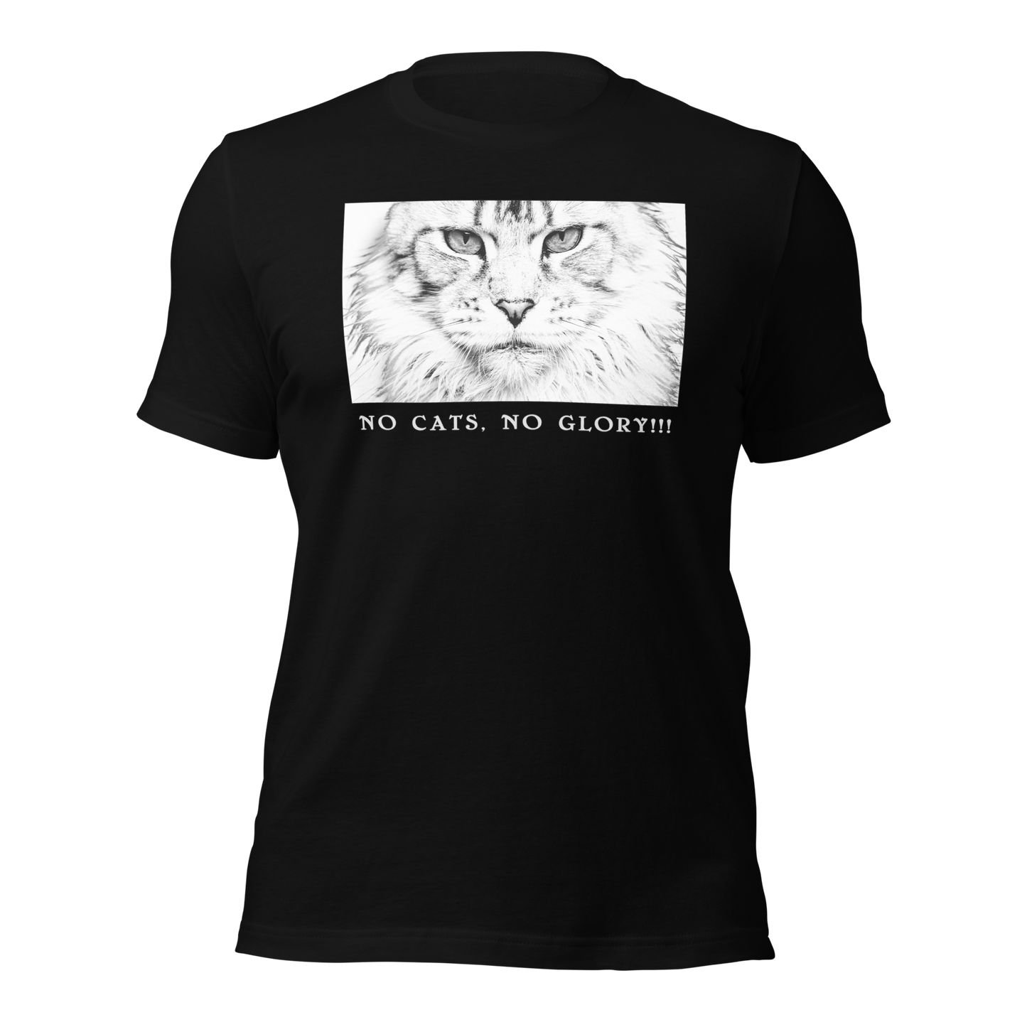 Unisex T-Shirt- "No Cats No Glory" Verona front print.