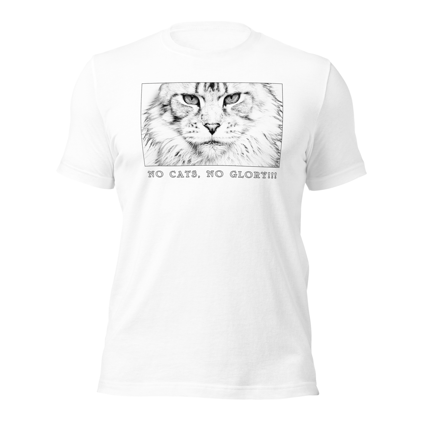 Unisex T-Shirt- "No Cats No Glory" Verona front print.